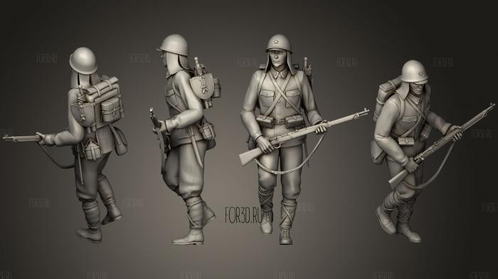 Japan soldiers 202 stl model for CNC